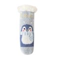 thumbnail image 4 of Odeerbi Baby Toddler Socks Boys Girls Solid Color Cartoon Socks Keep Warm Plush Kids Soft Non-slip Indoor Socks Light Blue, 4 of 5