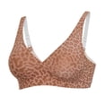 thumbnail image 5 of Strapless Bra Gkeoshab Women's Wireless Leopard Print Gathering Lift Bra Cute Style Soft Comfortable Everyday Sports Bra Sports Bras for Women, 5 of 5