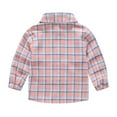 thumbnail image 3 of WOYY Toddler Girls Plaid Long Sleeve Shirt Casual Kids Unisex Button Down Shirt Jacket, 3 of 3