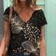 thumbnail image 2 of Moda Mujer Cuello en V Manga corta Impresión Jersey Blusas sueltas Tops Camiseta OAVQHLG3B Store lin121212, 2 of 4
