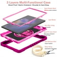 thumbnail image 3 of Galaxy Tab A8 10.5" Case (SM-X200/SM-X205) - TECH CIRCLE [with Shoulder/Hand Strap & Rotating Kickstand] Protective Rugged Case Cover for Samsung Galaxy Tab A8 10.5-inch Tablet, Rose+Pink, 3 of 9