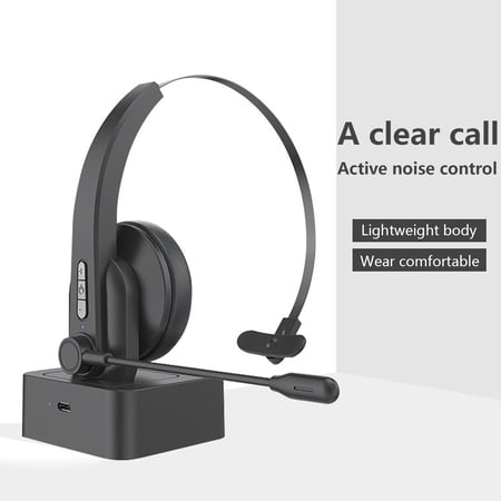 Taluosi Wireless Headset Bluetooth-compatible 5.0 Noise Reduction Truck Driver Over Ear Headphone with Mic for Business