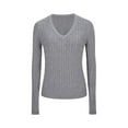 thumbnail image 1 of Haut Chandail à Manches Longues pour Femmes Col Rond Blouse Décontractée Confortable pour Usage Quotidien Tissu Extensible Doux Tenue Polyvalente, 1 of 2