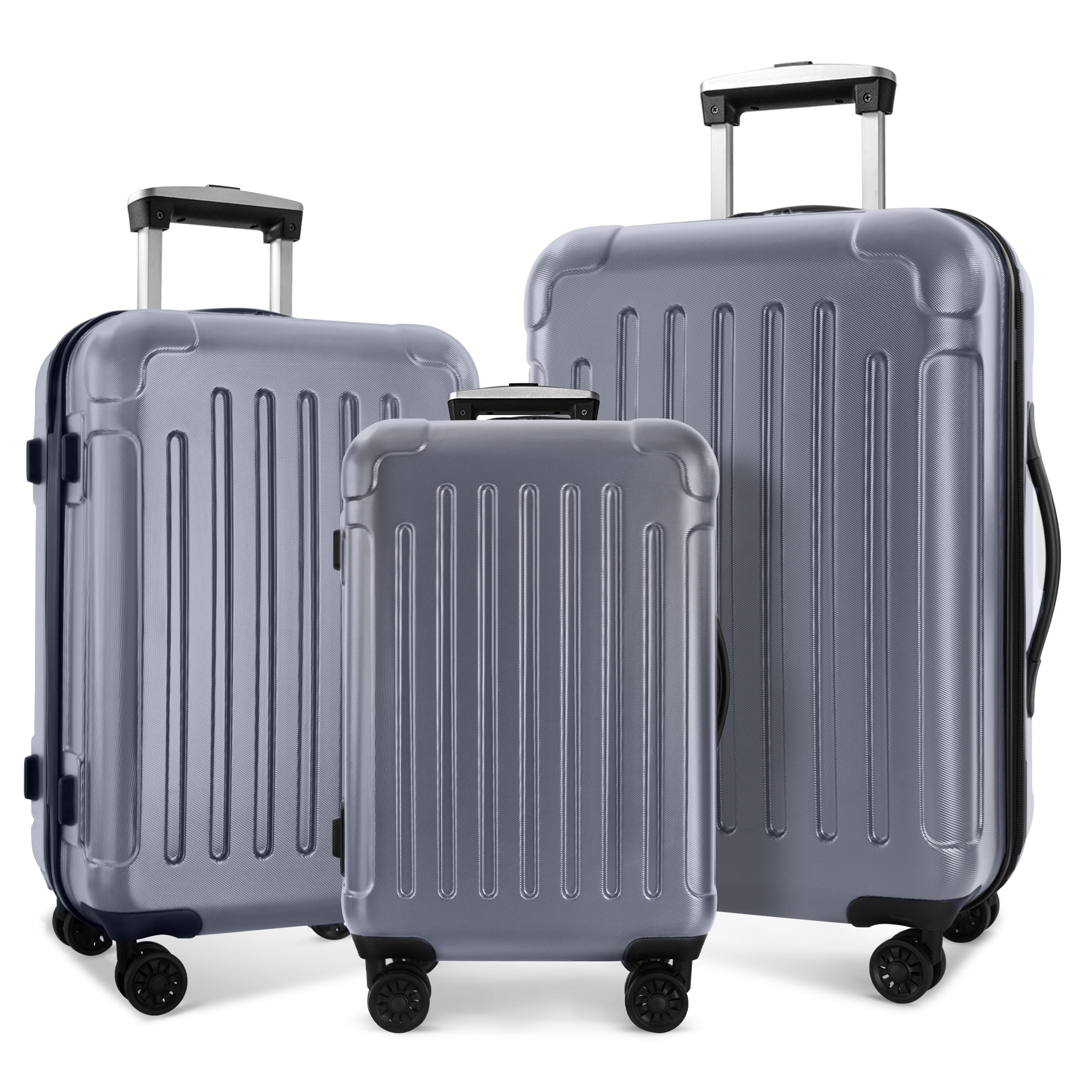Homeika Luggage 3 Piece Sets, ABS+PC Hardshell 3pcs Expandable Luggage ...