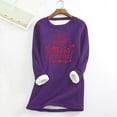 thumbnail image 1 of Tenues de Sport pour Femmes Mode Noël Impression Manches Régulières Hiver Ample Vacances Décontracté Chemise Col Rond Hauts Filles Chandails à Capuchon en Solde, 1 of 4