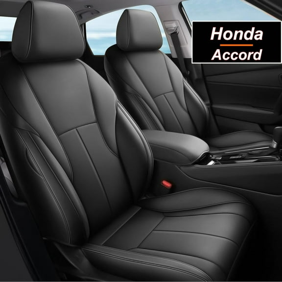 IKABEVEM Custom Fit Seat Covers for Honda Accord 2023 2024 EX,2023-2024 EX-L Hybrid,Sport Hybrid,Sport-L Hybrid,Touring Hybrid-Faux Leather Full Set Compatible Airbag Car Seat Protector (Black)