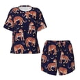 thumbnail image 5 of Wukai Leopard Print Women's Pajama Set,Short-Sleeve Top and Shorts with Elastic Waistband and Pockets for Loungewear, Yoga, and Casual Wear-3X-Large, 5 of 8
