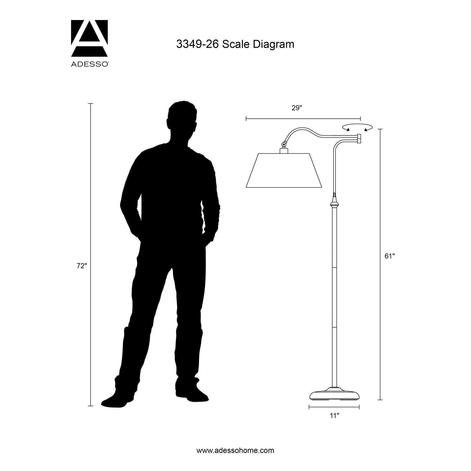 Adesso Rodeo 3349 Floor Lamp Antique Bronze