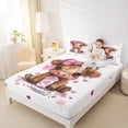 thumbnail image 3 of jejeloiu Pink Highland Cow Full Size Sheets Kids,Cute Farm Print Bed Sheets,4 Pieces, 3 of 6