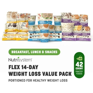Nutrisystem Flex 14-Day High Protein Weight Loss Packaged Meals Value Pack, Shelf-Stable, 42 Count