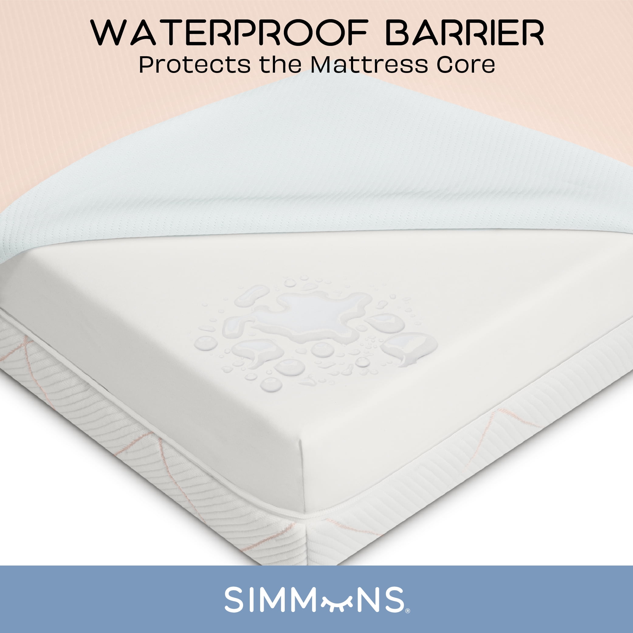 Simmons Kids Daydream 2-Sided Crib and Toddler Mattress GREENGUARD Gold Certified, CertiPUR-US Certified Foam, Breathable Machine Washable Cover, Waterproof Barrier, White