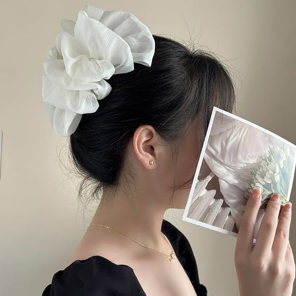 Double-Sided Mesh Bow Tie Hair Clip for Women, Large Curly Hair Bun Accessory, Handmade Design for French Low Bun or Ponytail, Comfortable Grip for All Hair Types, Spring Clip