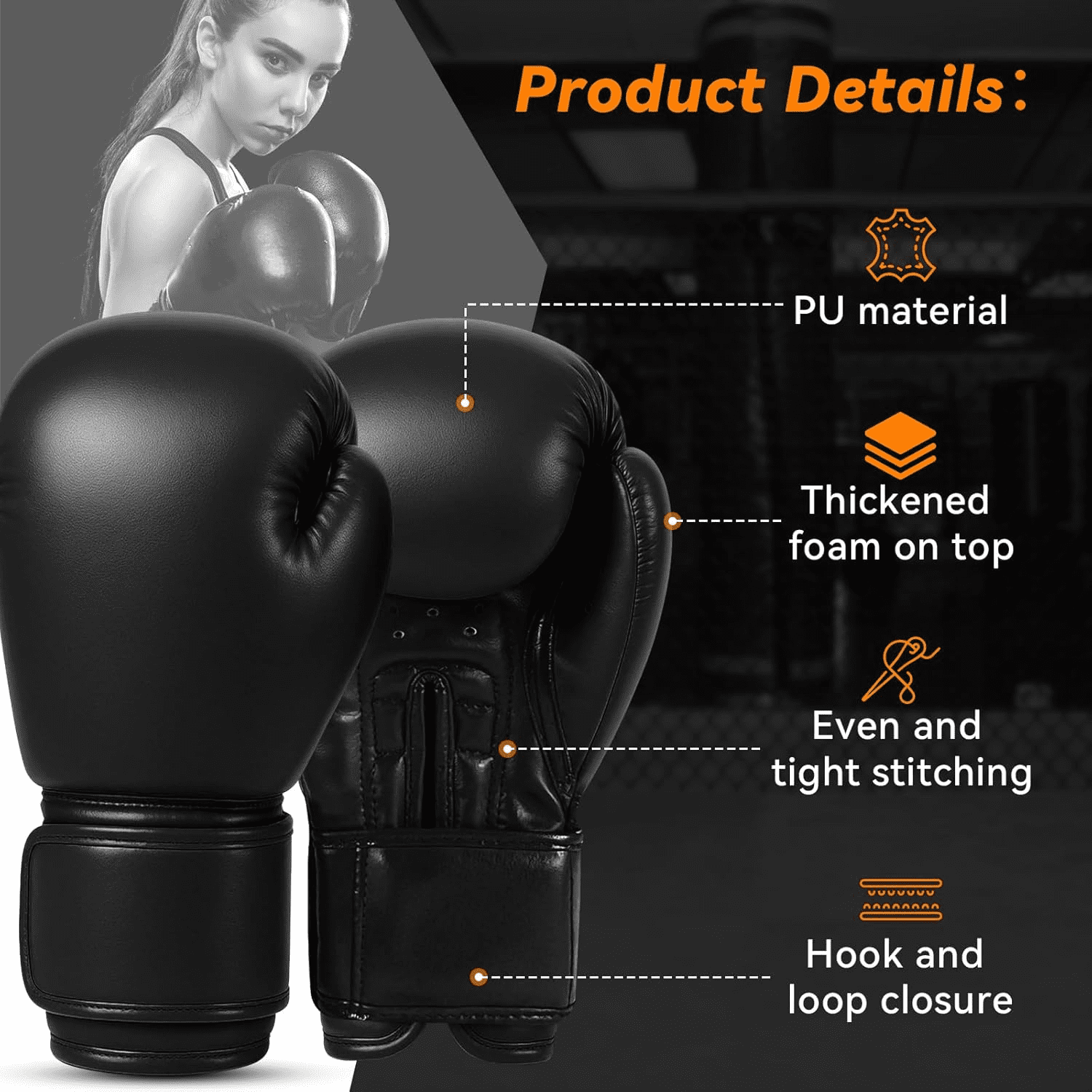 CartCanp boxing gloves,Boxing Gloves for Men and Women Suitable for Boxing Kickboxing Mixed Martial Arts Maui Thai