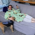 thumbnail image 3 of Wearable Oversized Blanket,Dachshunds and Pioneer Flower Wearable Blanket Hoodie for Adults,Cozy Hooded Blankets with Super Pockets,Super Warm Fuzzy Pullover for Women & Men, 3 of 6
