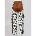 thumbnail image 6 of vastwit Girls Cow Print Pants Tassels Trousers Bottom Kids Hippie Yoga Sweatpants Dancewear Helloween White&Black 8, 6 of 7