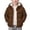 Brown, variant on Boys Cold Weather Jackets & Coats Puffer Jacket Sherpa Lined Hooded Coat Quilted Outerwear Zip up Thick Padded Fall Clothes Size 4-5
