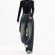 thumbnail image 1 of Pantalones vaqueros de cintura alta para mujer, ropa de calle estilo Harajuku Vintage BF, holgados, a la moda, de pierna ancha, 1 of 4