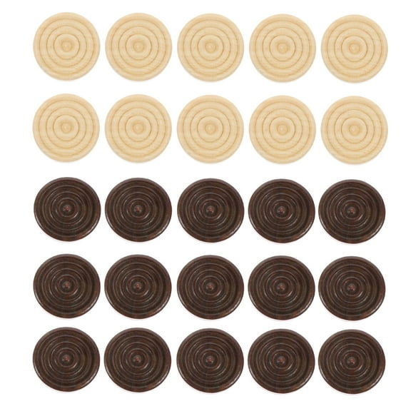 48pcs Wooden Checkers Game Pieces for Plaything