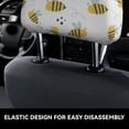 thumbnail image 4 of Kdxio Bee Pattern Print 2 Piece Car Head Rest Covers Set Auto Front/Rear Seats Headrest Cover Universal Fit Most Cars,Sedan, SUV, 4 of 9