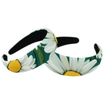 2 Pack Daisy Headbands for Women Fashion Wide Headband Yoga Workout Head Bands Hair Accessories Band