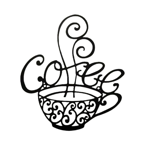 Letrero de metal para pared con letras de cafetería y restaurante 25x28CM