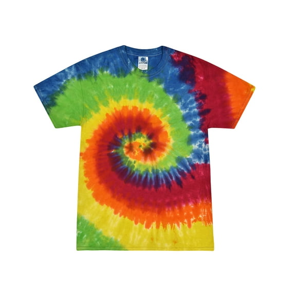 Colortone Tie Dye T-Shirts Rainbow Adult Sizes, Men 100% Cotton