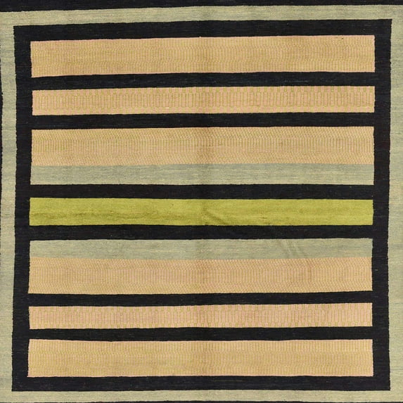Ahgly Company Indoor Square Abstract Dark Brown Abstract Area Rugs, 3' Square