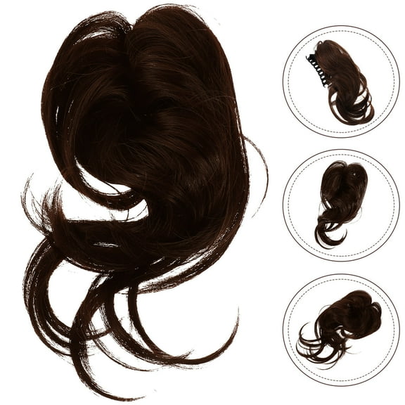 Raindrops Bun Hair Extension Hair Claw Clip In Hair Extension Short Synthetic Hairpiece