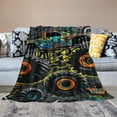 thumbnail image 2 of Nawypu Monster Cartoon Car Pattern Truck Throw Blanket Soft Bed Bedding Warm Cozy Plush Flannel Blankets Gifts for Kids Boys Teens Men, Sofa Couch Bedroom Home Decor, 2 of 6