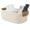 White Large, variant on Cotton Rope Storage Basket with PU Leather Handles, Woven Organizer Basket for Clothes, Towels, Books and Home Storage,White Large