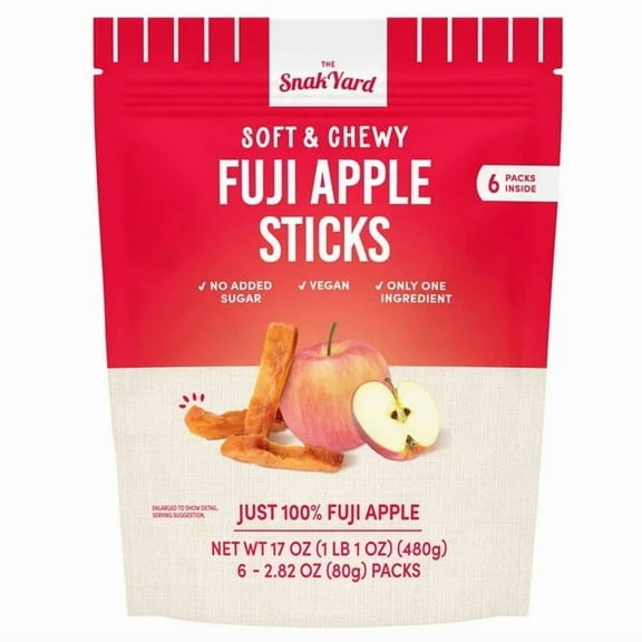 Snak Yard Soft & Chewy Fuji Apple Sticks, 6-Pack, 17 oz (480g)