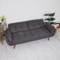 thumbnail image 6 of 75 Inch Flared Arm Convertible Sleeper Sofa Loveseat to Twin Size Bed Dark Gray, 6 of 10