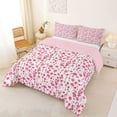 thumbnail image 2 of Erosebridal Pink Flower Full Size Comforter Sets for Girls, Chic Floral Bedding Sets, Reversible, 3pcs, 2 of 6