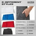 thumbnail image 5 of Ultra Performance Athletic Running Basketball Gym Shorts with Zippered Pockets, Size S, 5-Pack, 5 of 6