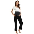thumbnail image 5 of Women's Maternity Pants Casual Loose Wide Leg Cozy Pant Pregnancy Lounge Trousers with Pockets, 5 of 6
