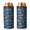 Excavator and Warning Sign Blue, variant on Excavator and Sand Pile White Pattern 12oz Can Cooler 1 Pack, Vacuum Insulated Bottle Cooling Holder Pc Lid Gifts Ideas for Adults Teens Office Workers Teachers