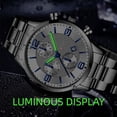 thumbnail image 7 of Watches for Men Fashion Sport Stainless Steel Case Steel Band Quartz Analog Wrist Watch, 7 of 7