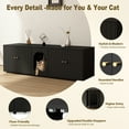 thumbnail image 5 of Cat Litter Box Enclosure for 2 Cats, Litter Box Furniture with Double Room, Central Entry, and Dual Use as TV Stand for Living Room, Black (Grounded Version), 5 of 8