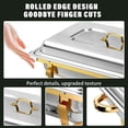 thumbnail image 5 of EVGTTI 2 Pack 8QT Chafing Dishes Buffet Set, Chafers for Catering Chafing Dish Buffet Set with Half Size Pan, Gold Chafers and Buffet Warmer Set for Buffet, 5 of 6
