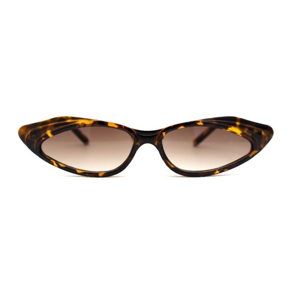 Womens Retro Low Point Cat Eye Layered Plastic Frame Sunglasses Tortoise Brown