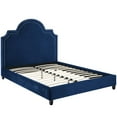 thumbnail image 3 of Modway Primrose Queen Modern Performance Velvet Platform Bed in Navy, 3 of 6