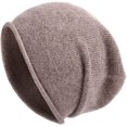 thumbnail image 1 of Gorro de punto de invierno para mujer, suave y cálido, mezcla de lana de cachemira, gorro de punto holgado con diseño de calavera, color marrón JAMW Sencillez, 1 of 5