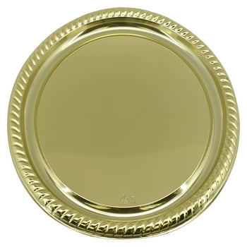 Way to Celebrate Plastic Gold Serving Tray