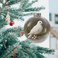 thumbnail image 3 of Crystal Glass Christmas Ornament, 3-Inch Clear Plastic Holiday Ball with Bird Design for Tree Decoration, 3 of 5