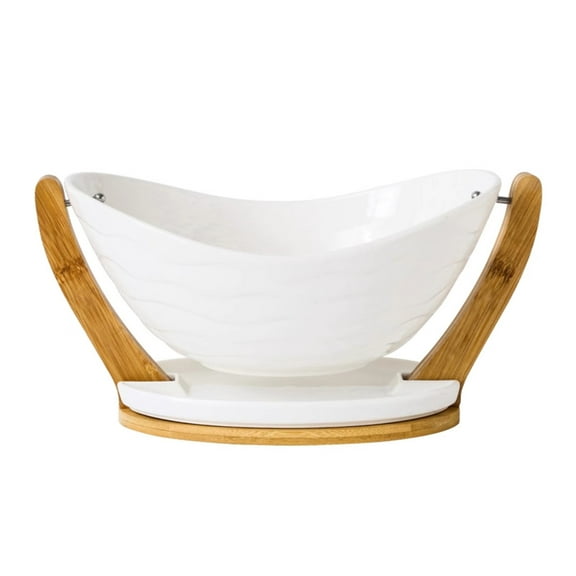 Ceramic Fruit Bowl with Stand Base, Fruit and Vegetable Storage Basket, Table Centerpiece Decoration Bowl