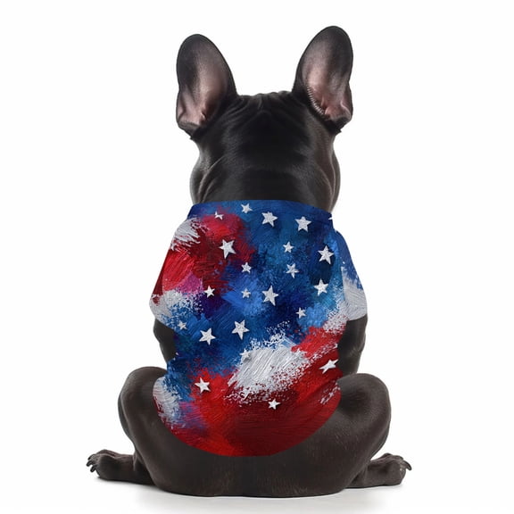 Dog Shirt for Large Dogs Small Dog Shirt Polyester Fabric Pet Clothes for Independence Day Holiday Sky Blue Single Pack