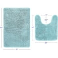 thumbnail image 2 of Bathroom Rugs and Mats Sets, Chenille Microfiber, Quick Dry, Ultra Soft Luxury, Shaggy Absorbent Non-Slip Washable Bath Rugs, Bath Mats for Bathroom, Shower Mat & Tub (Aqua, 21"x32", 2 pcs), 2 of 6