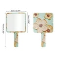 thumbnail image 2 of 1 Pc Espejo de Mano Cuadrado Floral para Mujeres para Viajes de Negocios Verde Amarillo Espejo de Plástico de Aluminio, 2 of 3