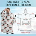 thumbnail image 4 of Oversized Wearable Blanket Hoodie,White Cow Face Pattern Sherpa Blanket Hoodie with Super Pockets,Super Warm Fuzzy Pullover for Women & Men, 4 of 6