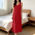 thumbnail image 4 of PBFRDSJ Women's Round Neck Henley Sleeveless Midi Nightgown Loose Soft Tank Sleep Dress for Home Daily Wear Sizes XL-5XL, 4 of 8